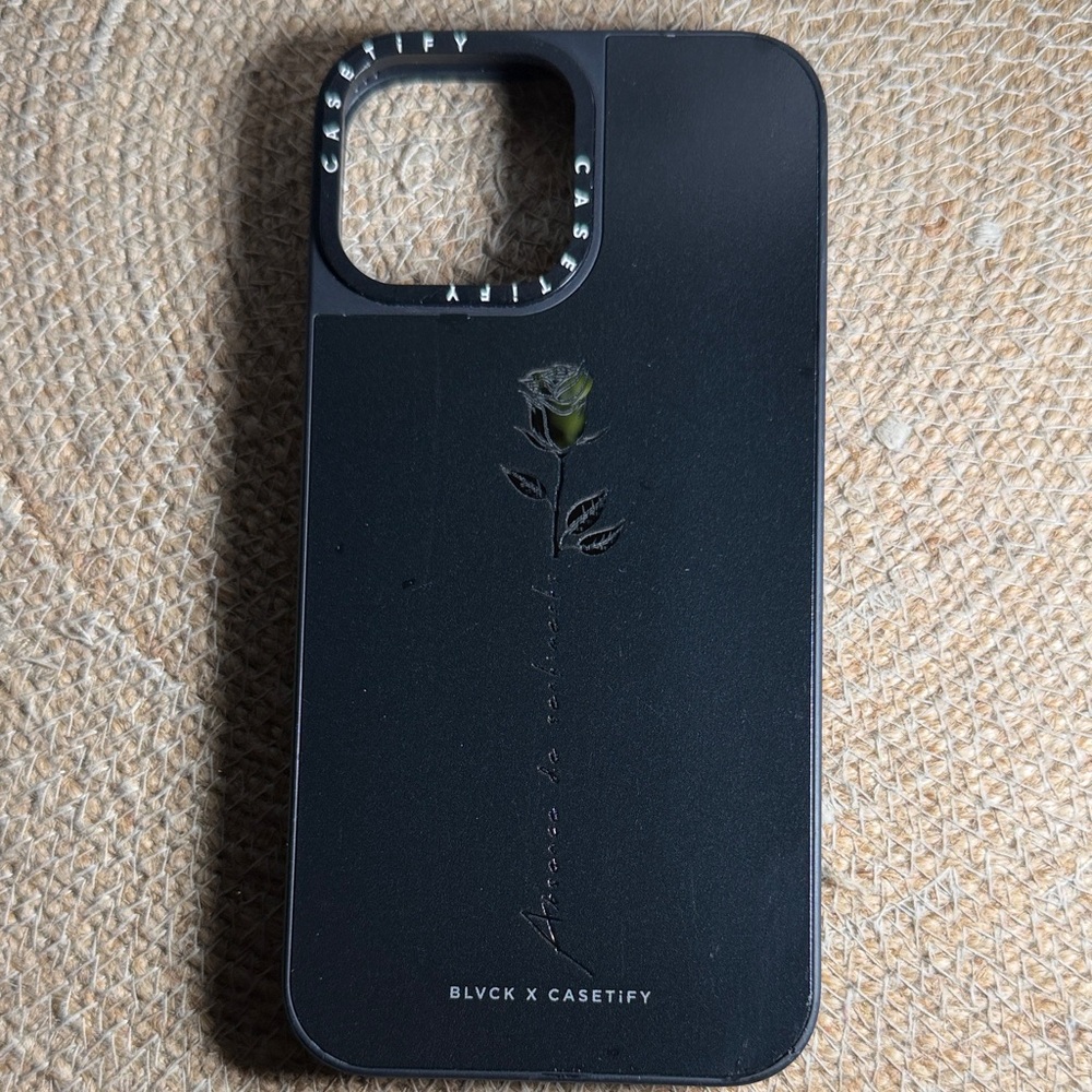 Casetify Black Case with mirror Rose Accent BLVCK iPhone 13 case